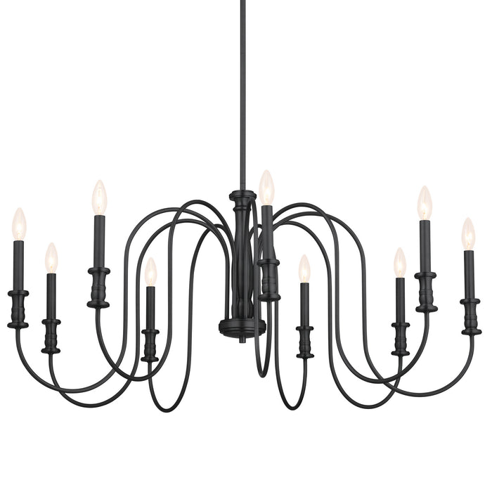 Kichler 52471BK Nine Light Chandelier, Black