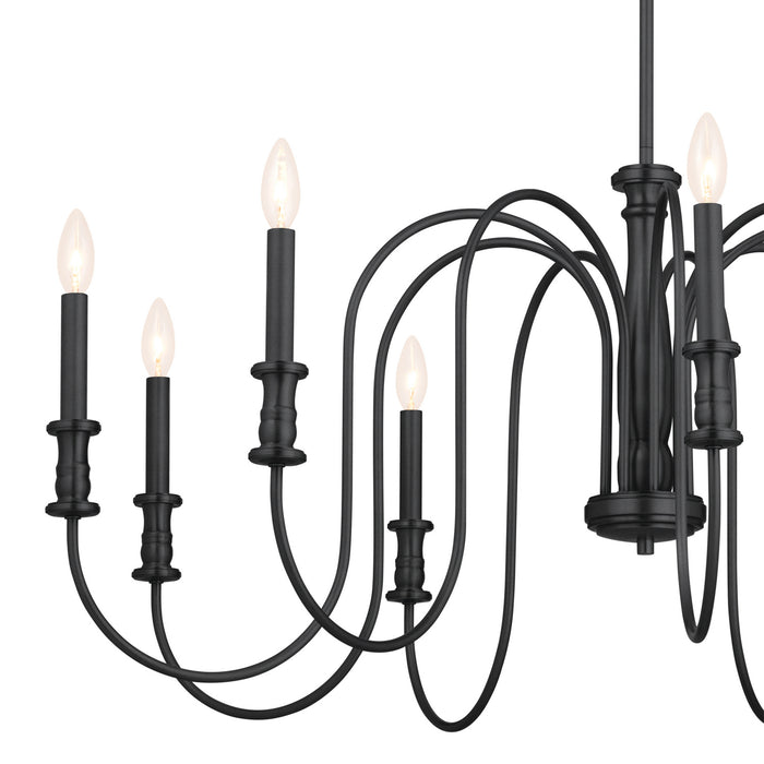 Kichler 52471BK Nine Light Chandelier, Black