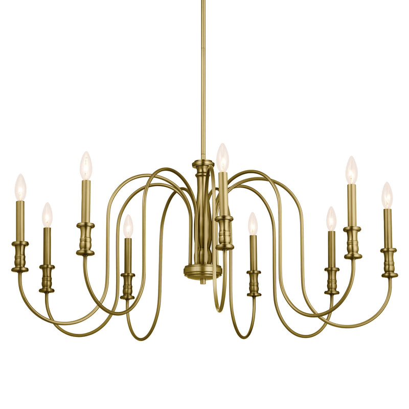 Kichler 52471NBR Nine Light Chandelier, Natural Brass