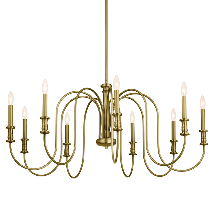 Kichler 52471NBR Nine Light Chandelier, Natural Brass