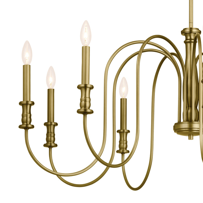 Kichler 52471NBR Nine Light Chandelier, Natural Brass