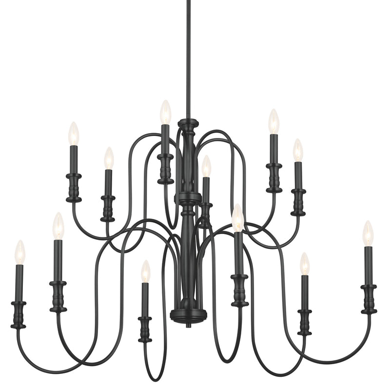 Kichler 52472BK 12 Light Chandelier, Black