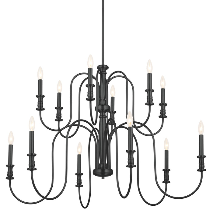 Kichler 52472BK 12 Light Chandelier, Black