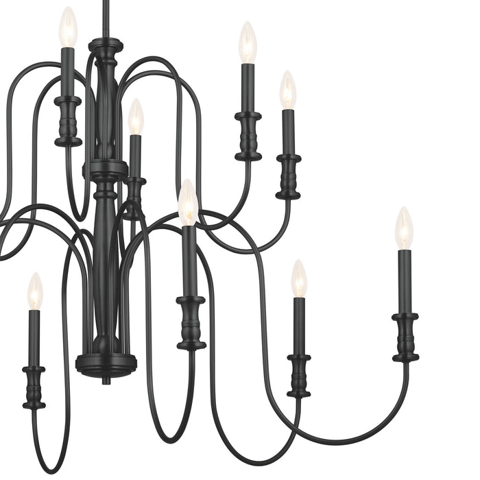 Kichler 52472BK 12 Light Chandelier, Black