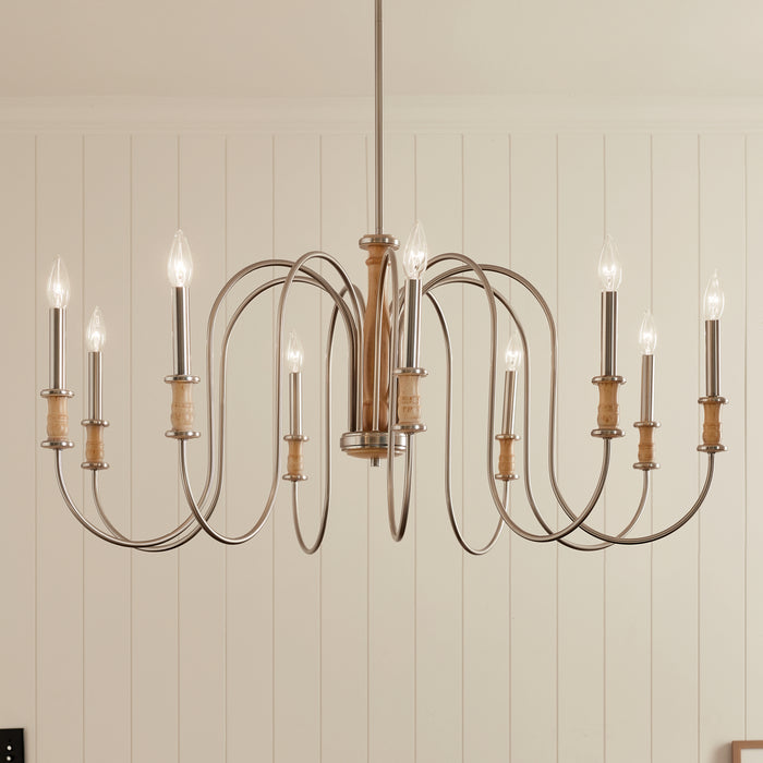 Kichler 52471NI Nine Light Chandelier, Brushed Nickel
