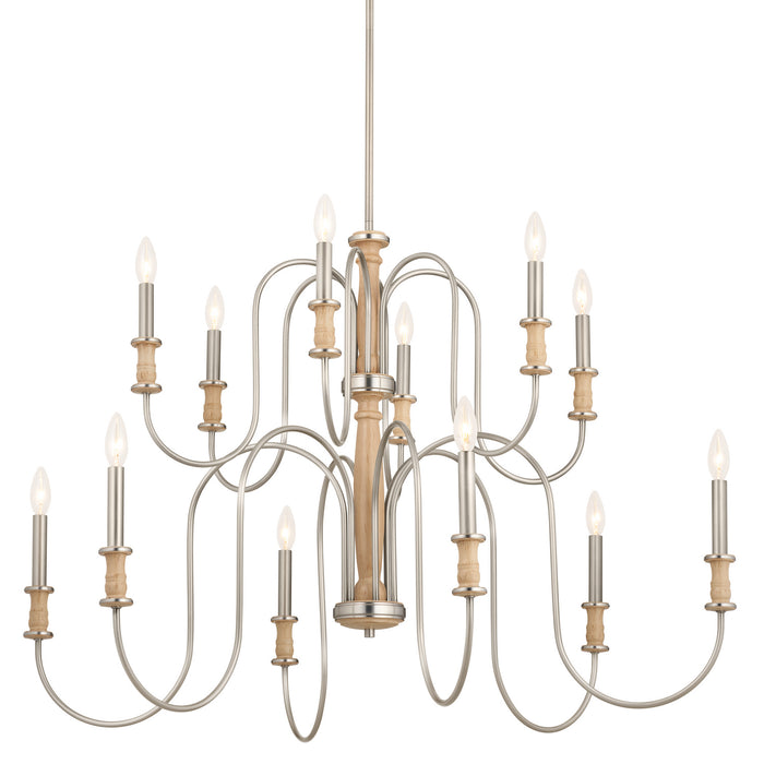 Kichler 52472NI 12 Light Chandelier, Brushed Nickel