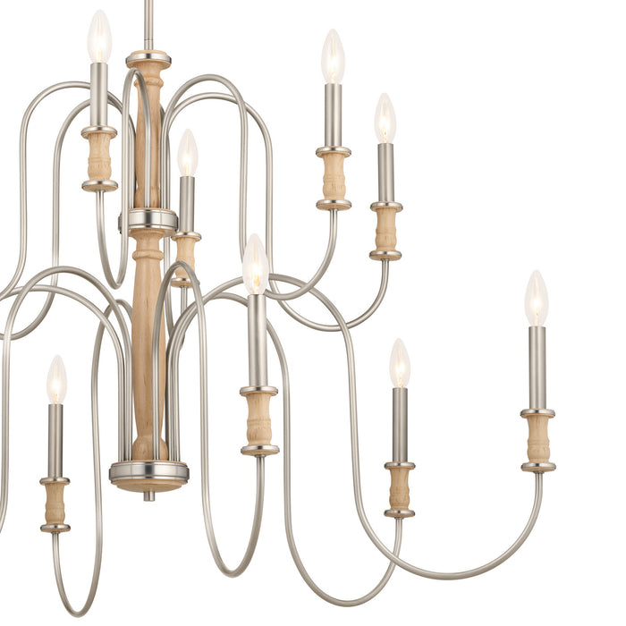 Kichler 52472NI 12 Light Chandelier, Brushed Nickel