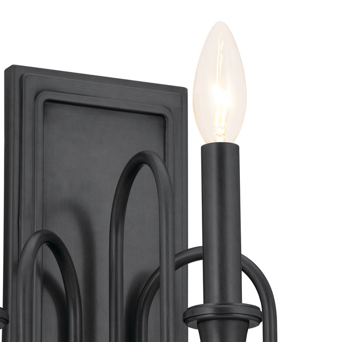 Kichler 52473BK Three Light Wall Sconce, Black