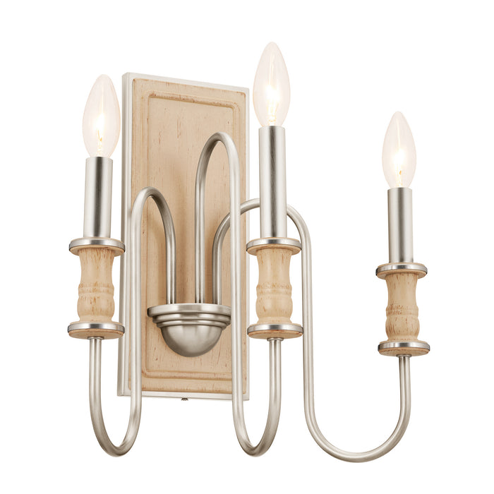 Kichler 52473NI Three Light Wall Sconce, Brushed Nickel
