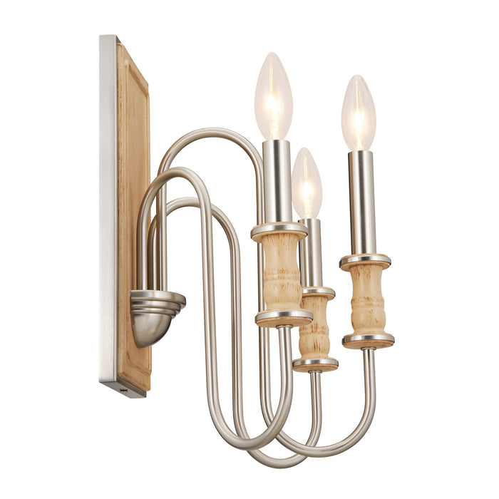 Kichler 52473NI Three Light Wall Sconce, Brushed Nickel
