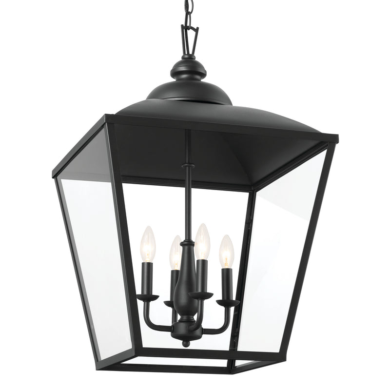 Kichler 52475BKT Four Light Foyer Pendant, Textured Black