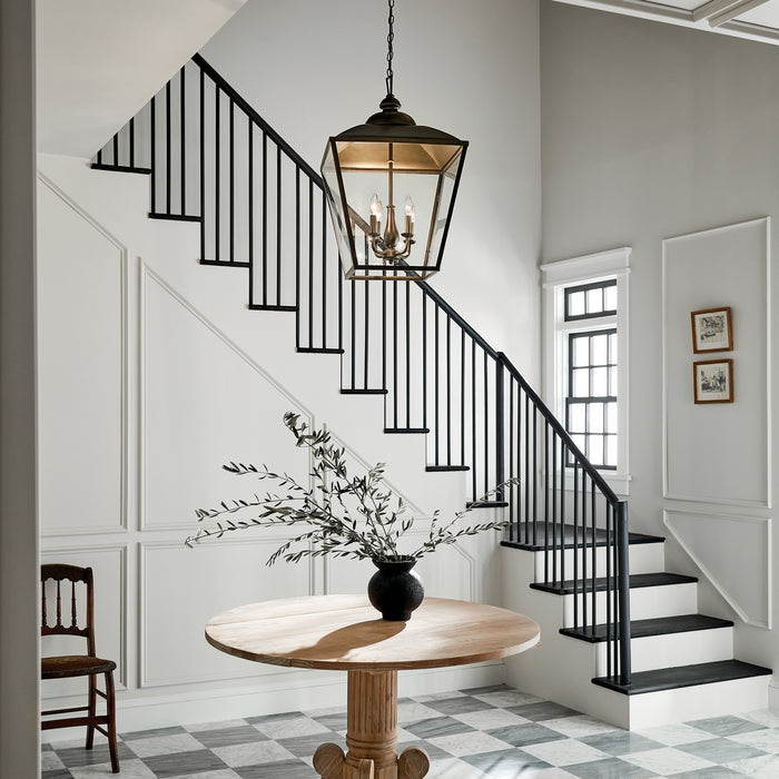 Kichler 52475CHZ Four Light Foyer Pendant, Character Bronze