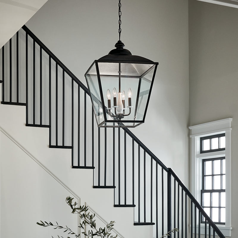 Kichler 52475AVI Four Light Foyer Pendant, Anvil Iron
