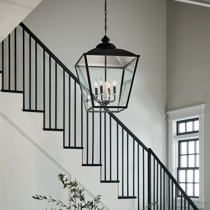 Kichler 52475AVI Four Light Foyer Pendant, Anvil Iron