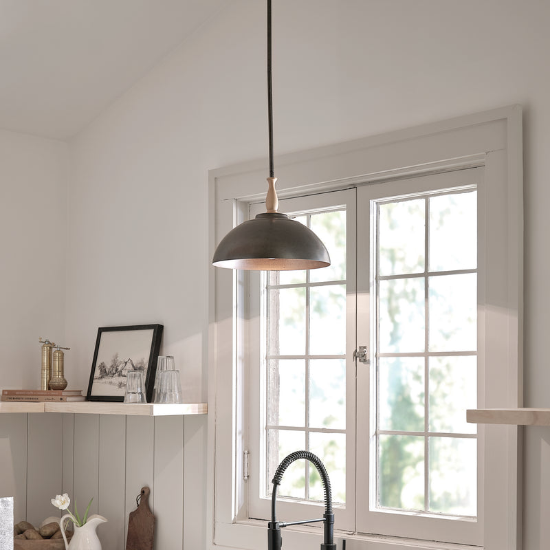Kichler 52476AVI One Light Pendant, Anvil Iron