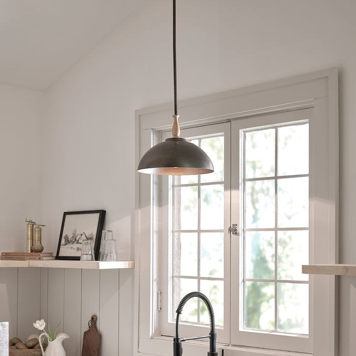 Kichler 52476AVI One Light Pendant, Anvil Iron