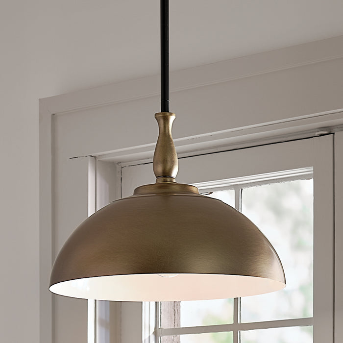 Kichler 52476NBR One Light Pendant, Natural Brass