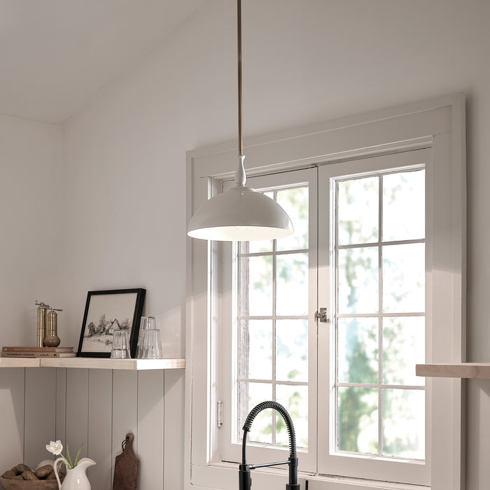 Kichler 52476WH One Light Pendant, White