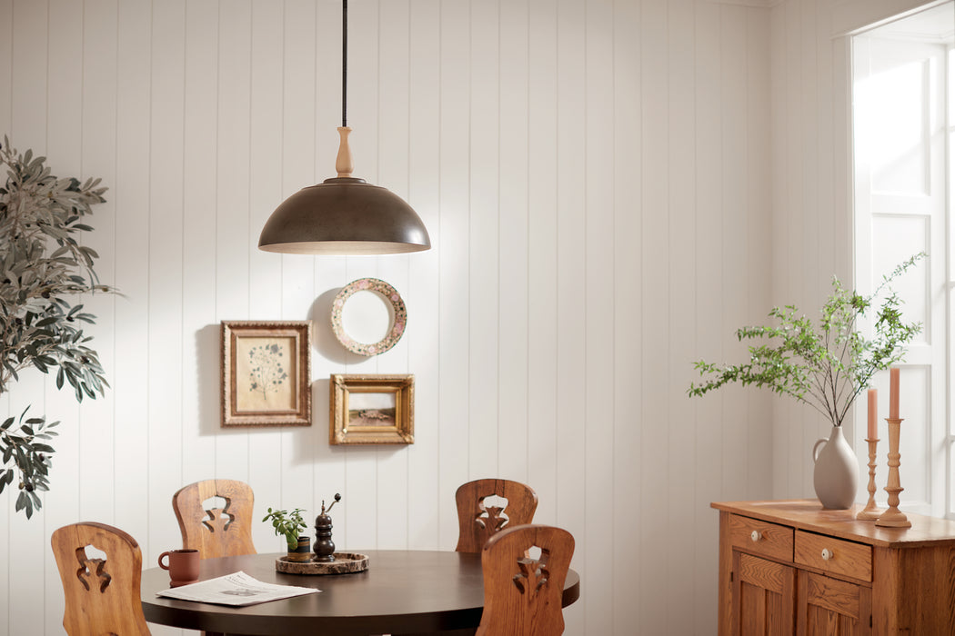 Kichler 52477AVI One Light Pendant, Anvil Iron