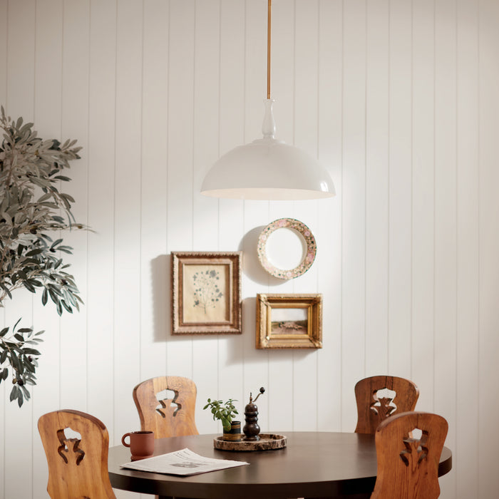Kichler 52477WH One Light Pendant, White