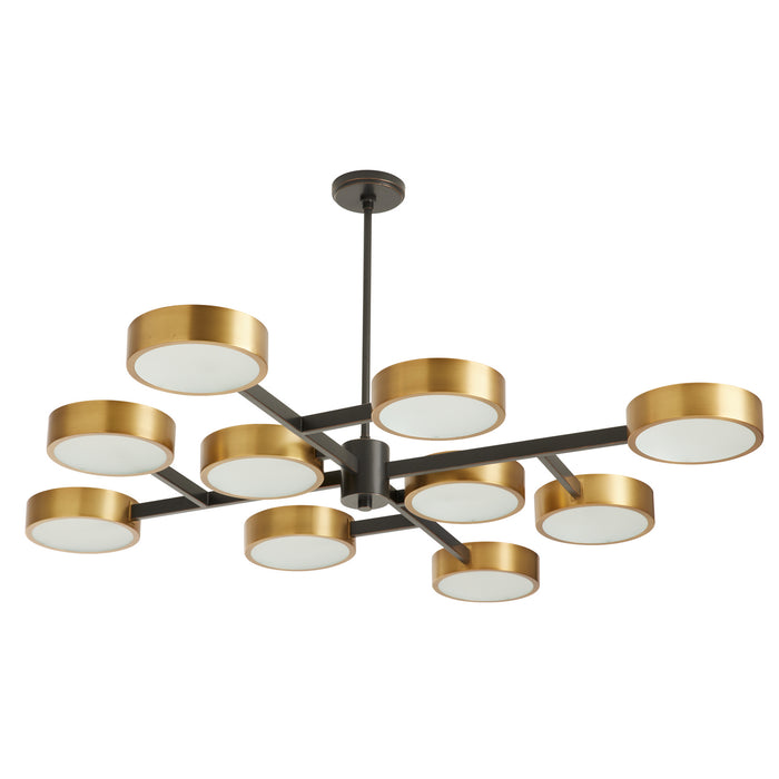 Arteriors 89108 Ten Light Chandelier, Antique Brass