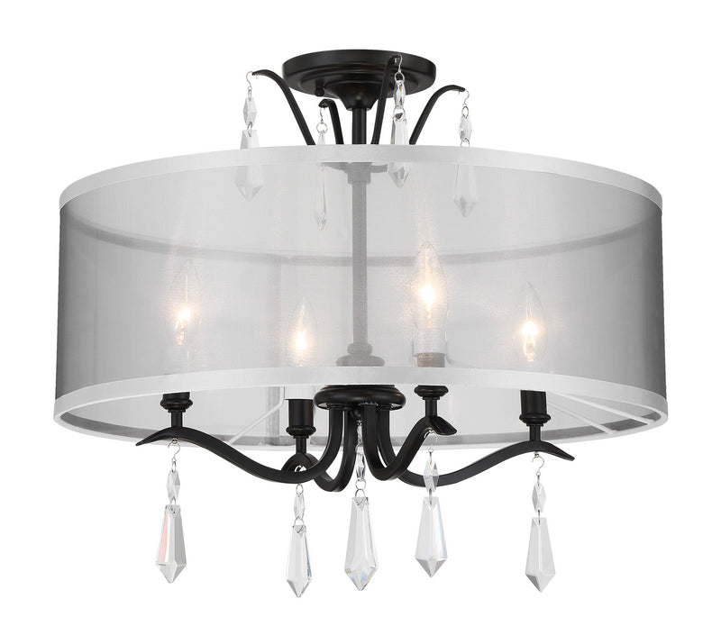 Minka-Lavery 4443-66A Four Light Foyer/Semi Flush, Coal