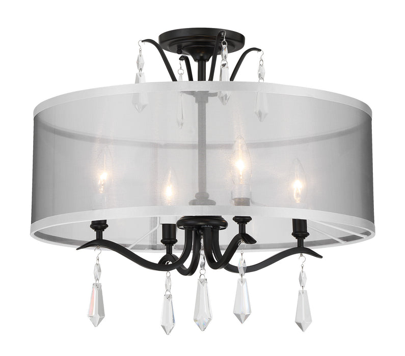Minka-Lavery 4443-66A Four Light Foyer/Semi Flush, Coal
