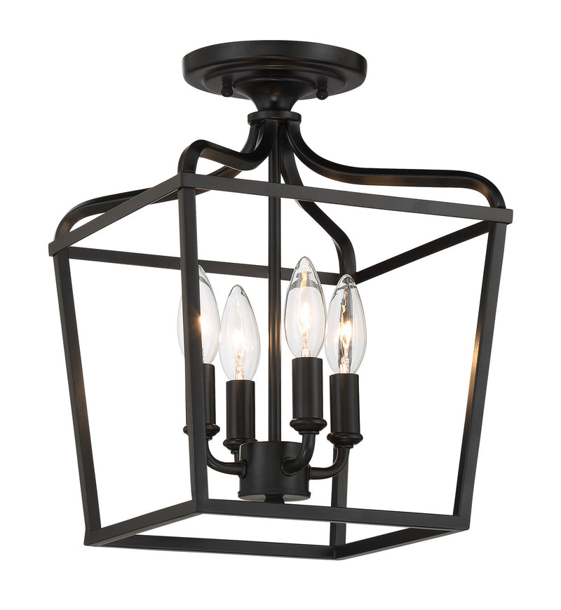 Minka-Lavery 4445-66A Four Light Foyer/Semi Flush, Coal
