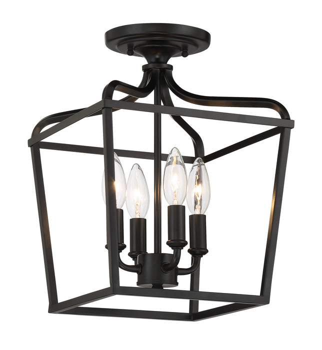 Minka-Lavery 4445-66A Four Light Foyer/Semi Flush, Coal