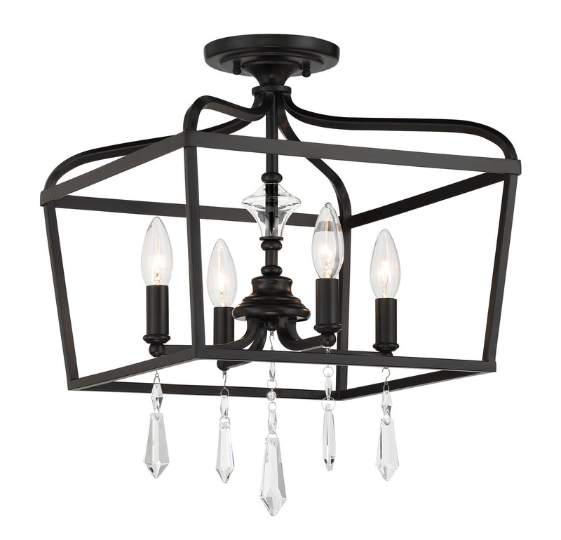 Minka-Lavery 4447-66A Four Light Foyer/Semi Flush, Coal