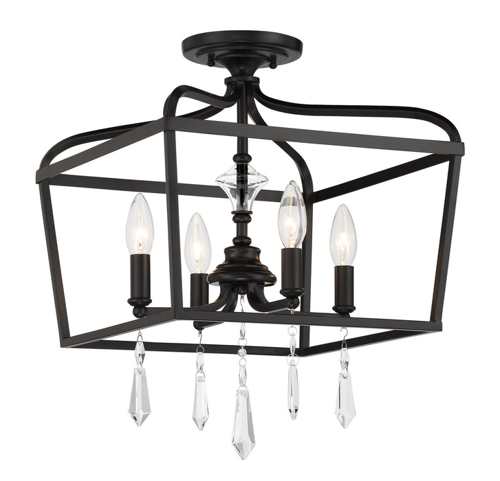 Minka-Lavery 4447-66A Four Light Foyer/Semi Flush, Coal