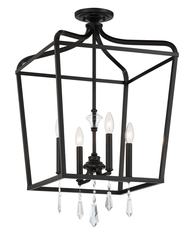 Minka-Lavery 4448-66A Four Light Foyer Pendant, Coal