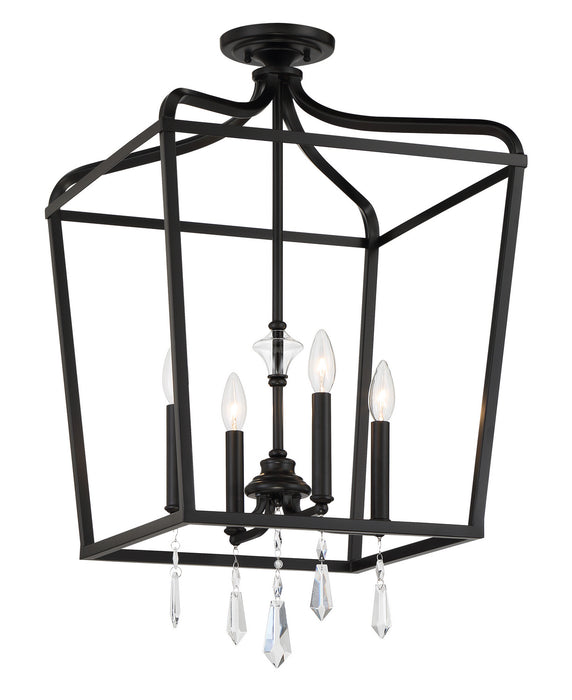 Minka-Lavery 4448-66A Four Light Foyer Pendant, Coal