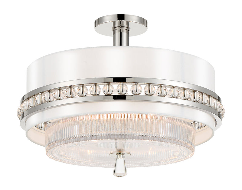 Metropolitan N7383-613 Three Light Convertible Semi Flush / Pendant, Polished Nickel