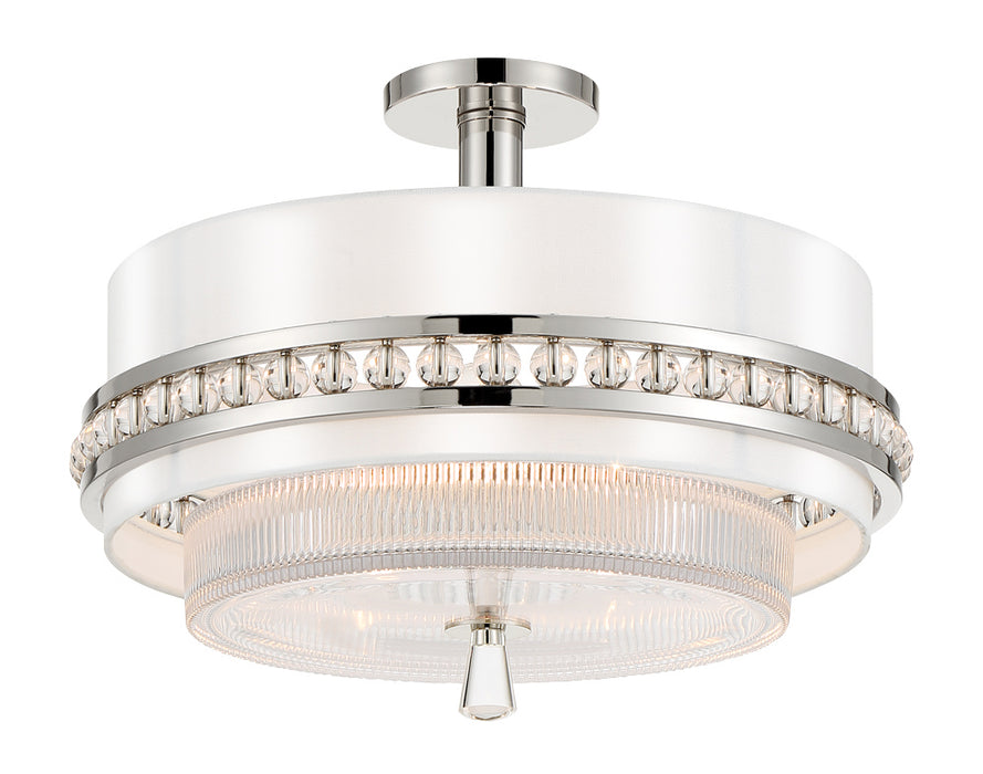Metropolitan N7383-613 Three Light Convertible Semi Flush / Pendant, Polished Nickel
