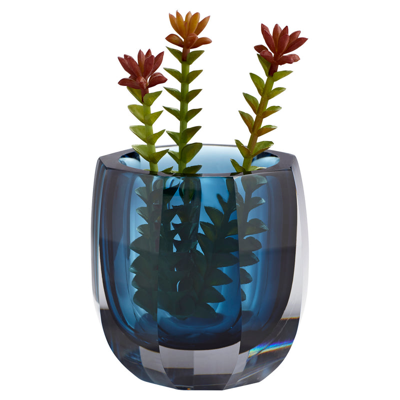 Cyan 11254 Vase, Blue/Clear