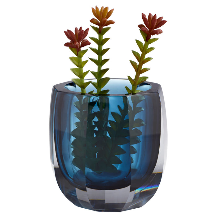 Cyan 11254 Vase, Blue/Clear