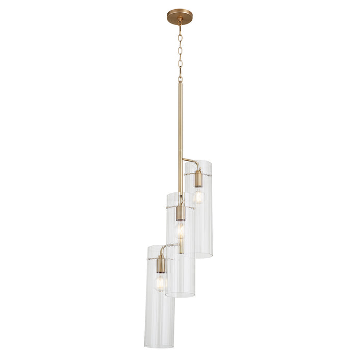 Cyan 11267 Three Light Pendant, Aged Brass