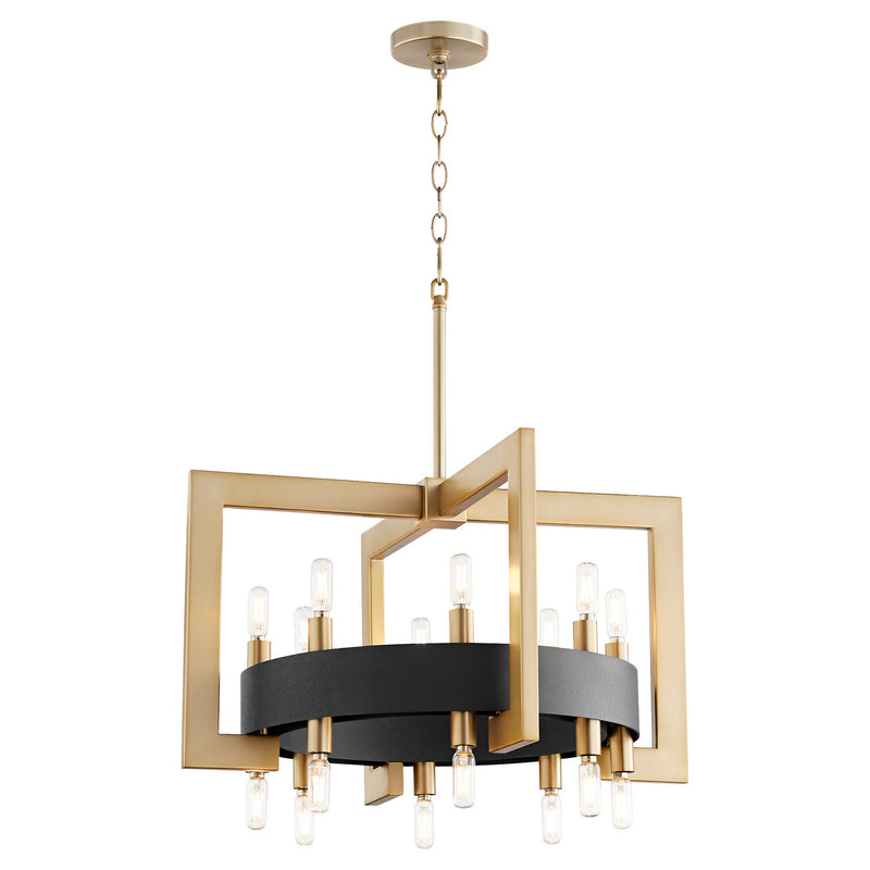 Cyan 11268 16 Light Chandelier, Noir / Aged Brass
