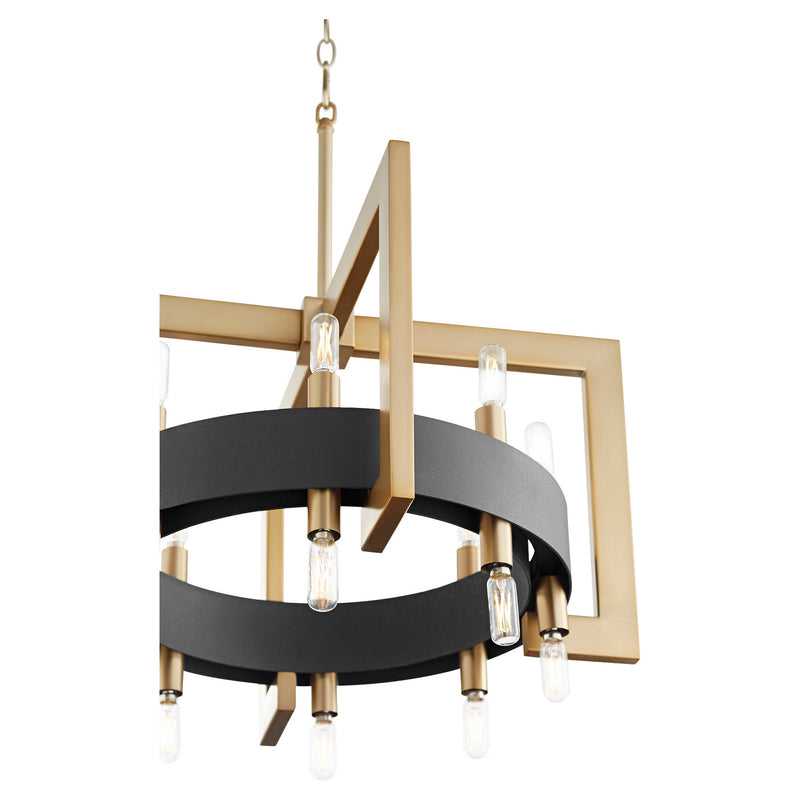 Cyan 11268 16 Light Chandelier, Noir / Aged Brass