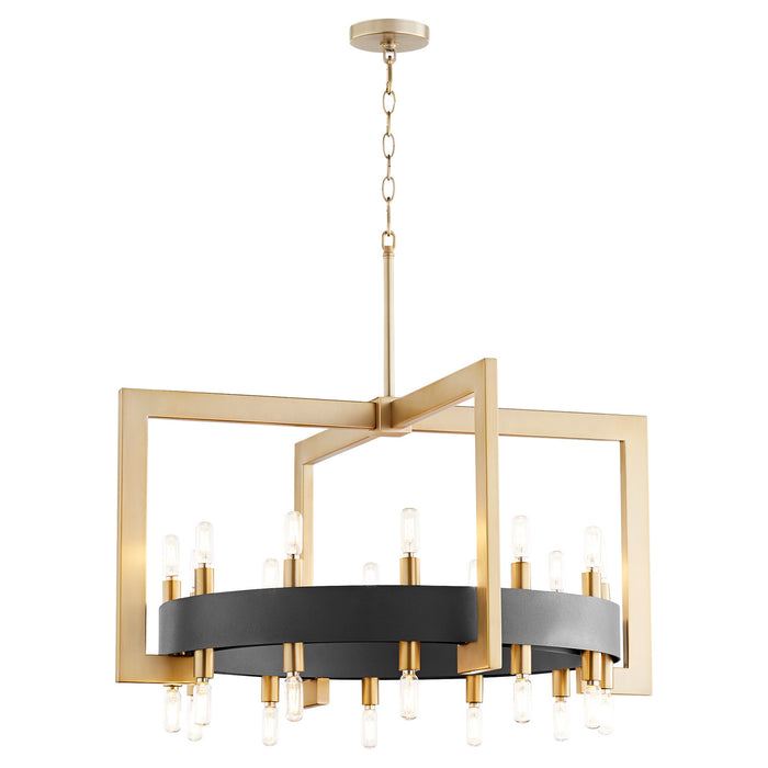 Cyan 11269 24 Light Chandelier, Noir / Aged Brass