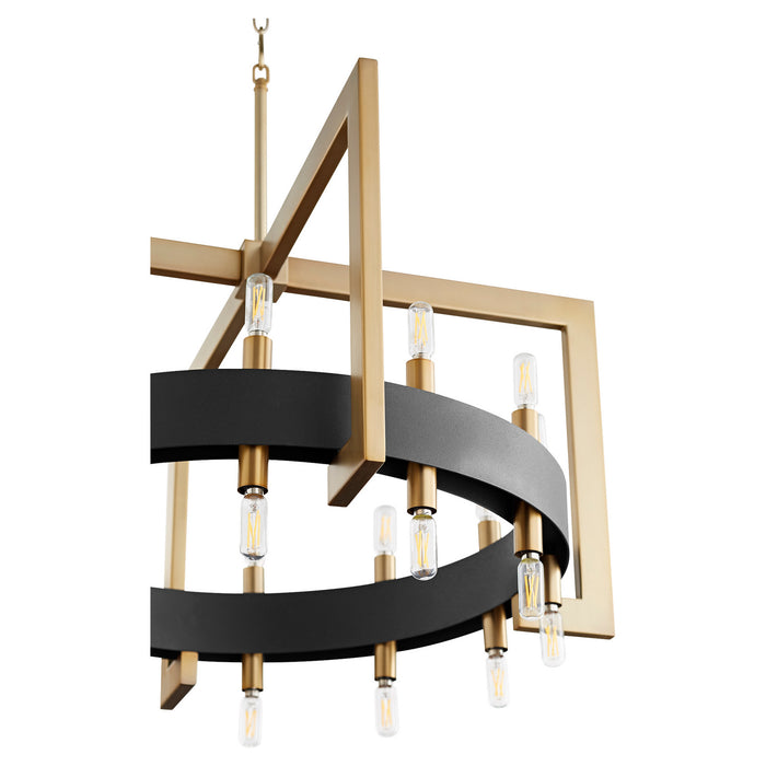 Cyan 11269 24 Light Chandelier, Noir / Aged Brass
