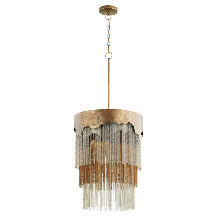 Cyan 11329 Three Light Pendant, Silver And Bronze