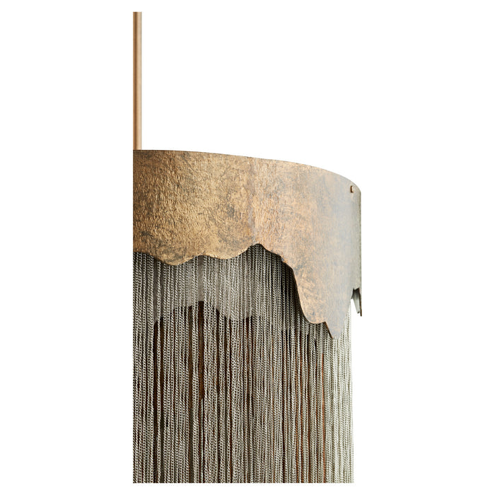 Cyan 11329 Three Light Pendant, Silver And Bronze