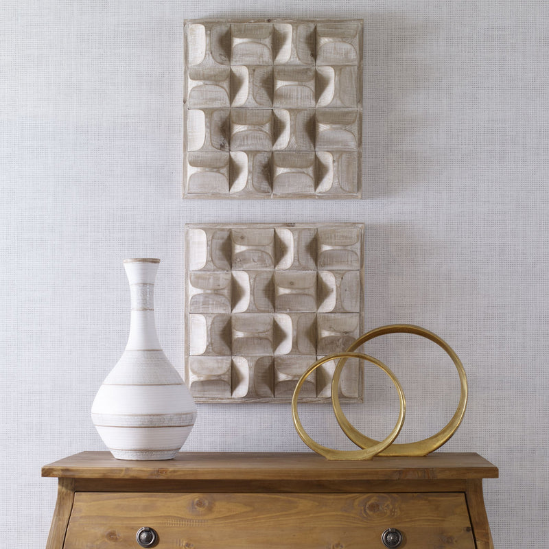 Uttermost 04329 Wall Decor, Natural Wash And Ivory Highlights