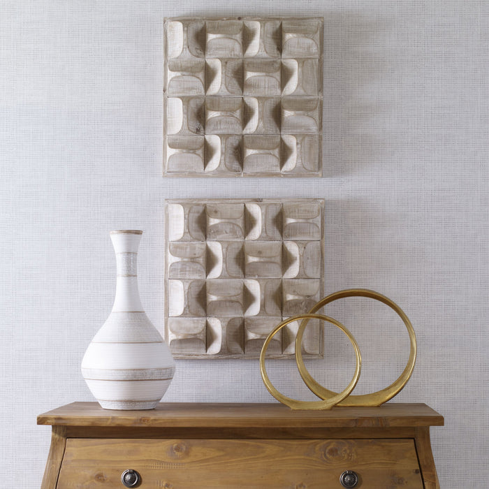 Uttermost 04329 Wall Decor, Natural Wash And Ivory Highlights