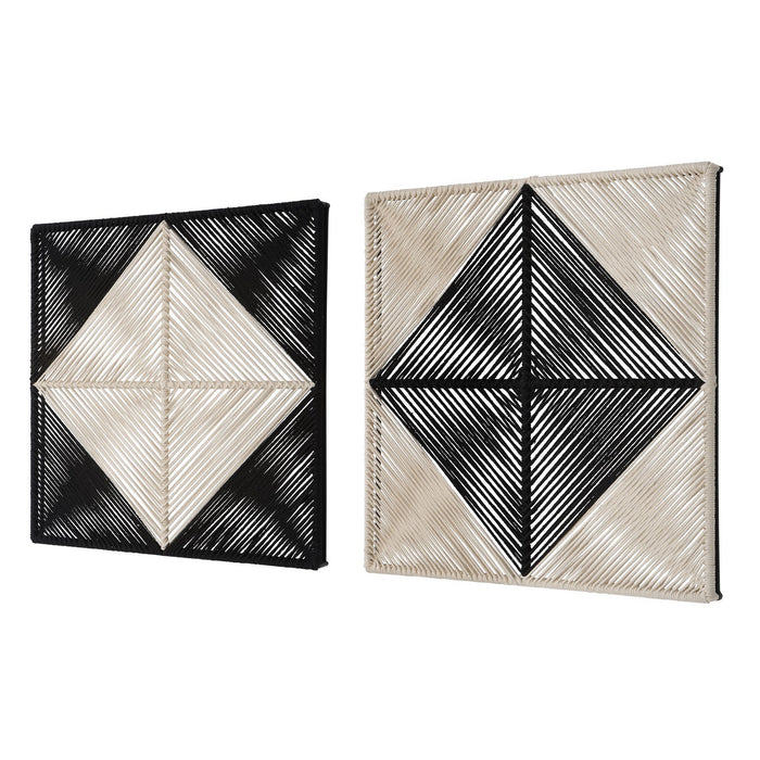 Uttermost 04330 Wall Decor, S/2, Natural Rope In Black And Off-white