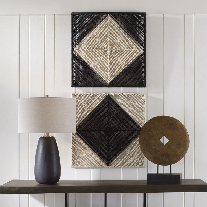 Uttermost 04330 Wall Decor, S/2, Natural Rope In Black And Off-white