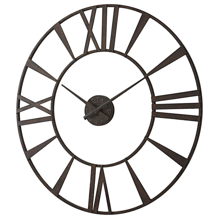 Uttermost 06463 Wall Clock, Rustic, Textured Rust Bronze