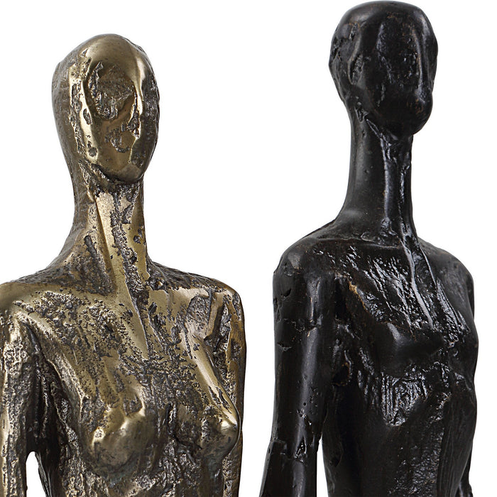 Uttermost 18008 Sculpture, Antique Brass And Rustic Dark Bronze